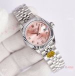 3A Factory Copy Rolex Datejust 28 MM Watches Steel Fluted Bezel Pink Dial